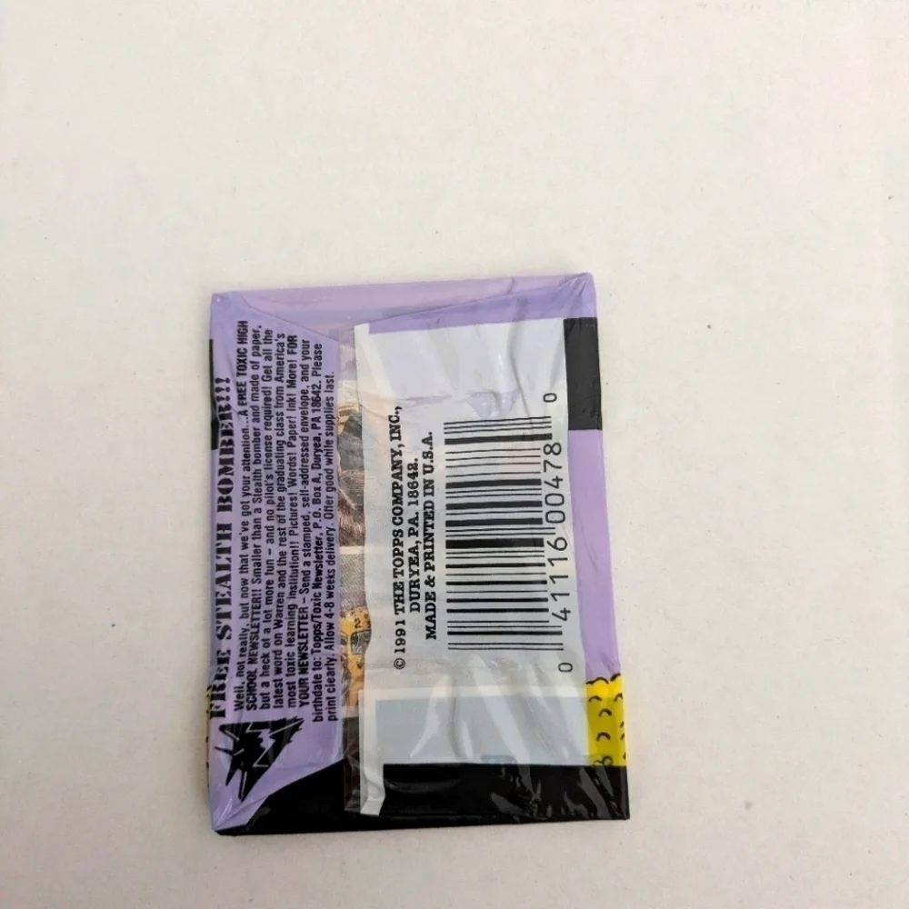 Toxic High trading stickers. Dated 1991, unopened.